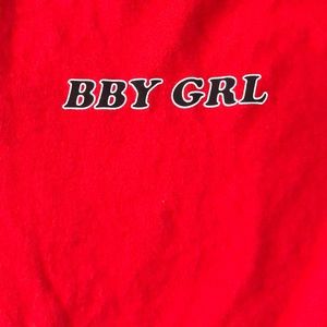 Red short sleeve crop top